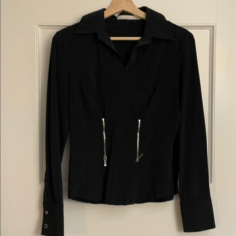 Black fitted Karen Millen blouse